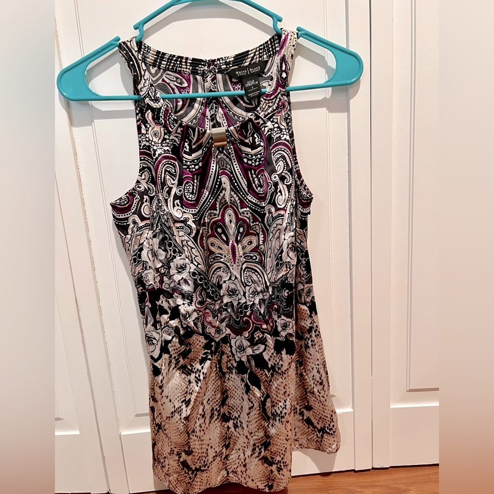 WHBM keyhole silk blouse - Picture 1 of 6